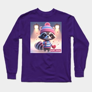 Cute Raccoon - Heart Thief Long Sleeve T-Shirt